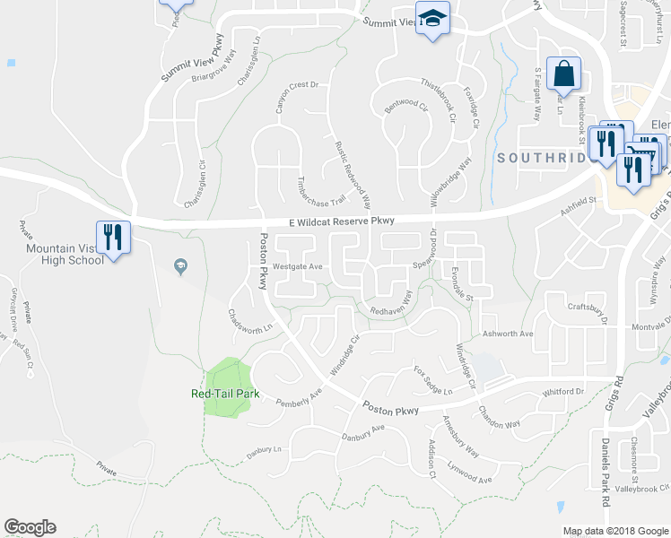 map of restaurants, bars, coffee shops, grocery stores, and more near 10638 Cherrybrook Circle in Littleton