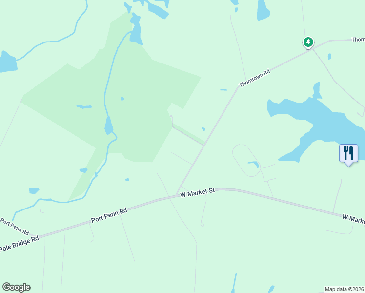 map of restaurants, bars, coffee shops, grocery stores, and more near 331 Thorntown Road in Middletown