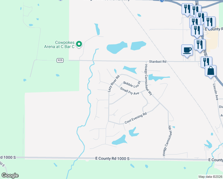 map of restaurants, bars, coffee shops, grocery stores, and more near 217 Lazy River Road in Cloverdale