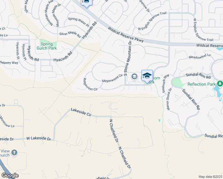 map of restaurants, bars, coffee shops, grocery stores, and more near Brettonwood Way in Littleton