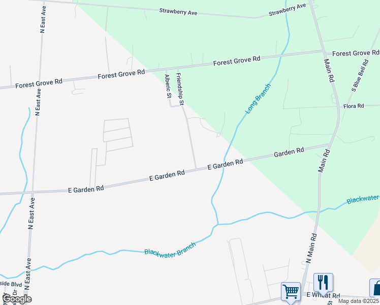 map of restaurants, bars, coffee shops, grocery stores, and more near 2596 Friendship Street in Vineland