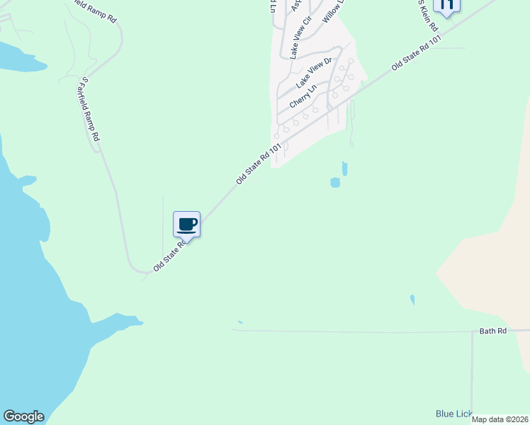 map of restaurants, bars, coffee shops, grocery stores, and more near 2663 West Old 101 Road in Liberty