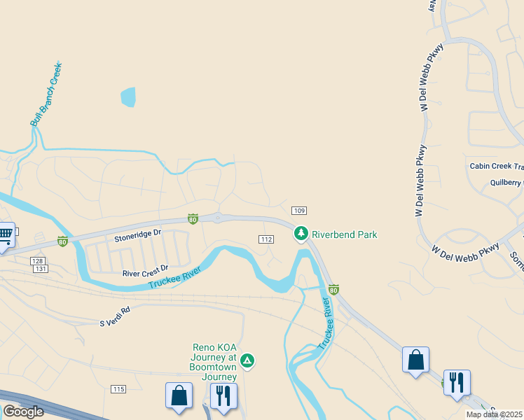 map of restaurants, bars, coffee shops, grocery stores, and more near 8139 Dornoch Drive in Reno