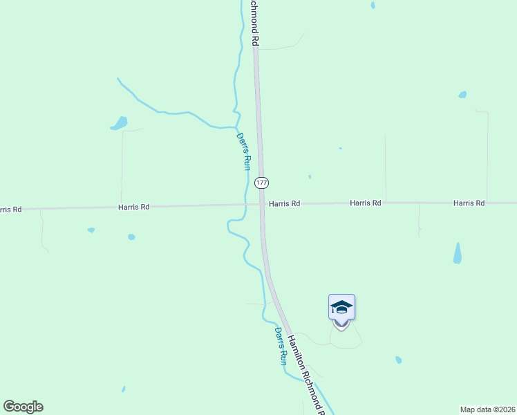 map of restaurants, bars, coffee shops, grocery stores, and more near 3323 Harris Road in Hamilton