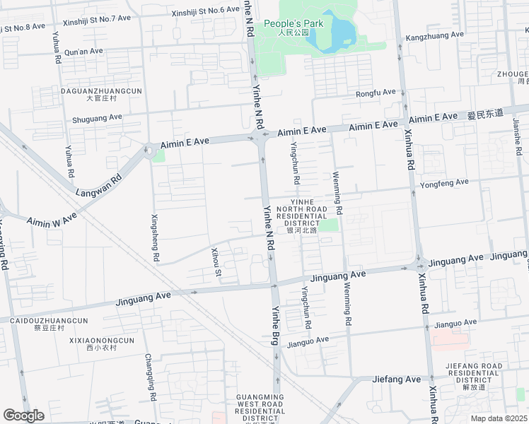 map of restaurants, bars, coffee shops, grocery stores, and more near Yin He Bei Lu in Lang Fang Shi