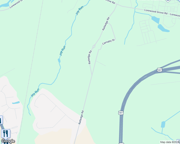 map of restaurants, bars, coffee shops, grocery stores, and more near 543 Ratledge Road in Middletown
