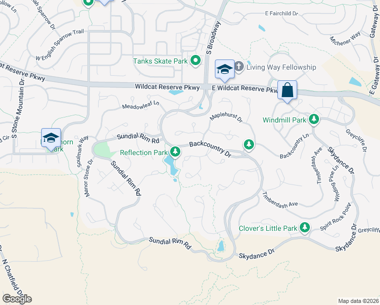 map of restaurants, bars, coffee shops, grocery stores, and more near 151 Flowerburst Drive in Littleton