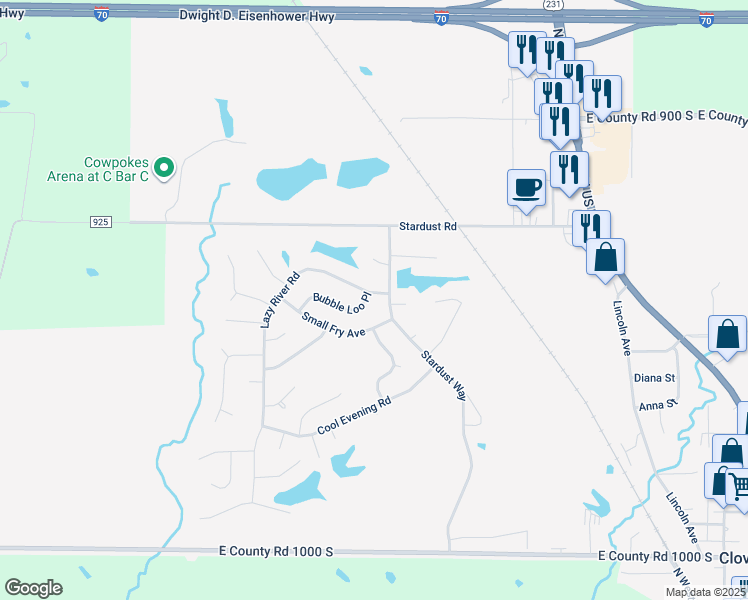 map of restaurants, bars, coffee shops, grocery stores, and more near 82 Lazy River Road in Cloverdale