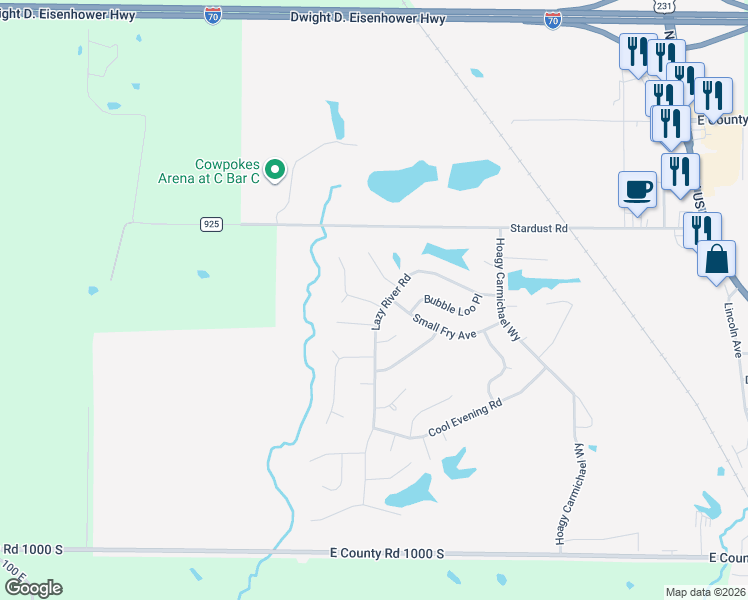 map of restaurants, bars, coffee shops, grocery stores, and more near 258 Ole Rocking Chair Way in Cloverdale