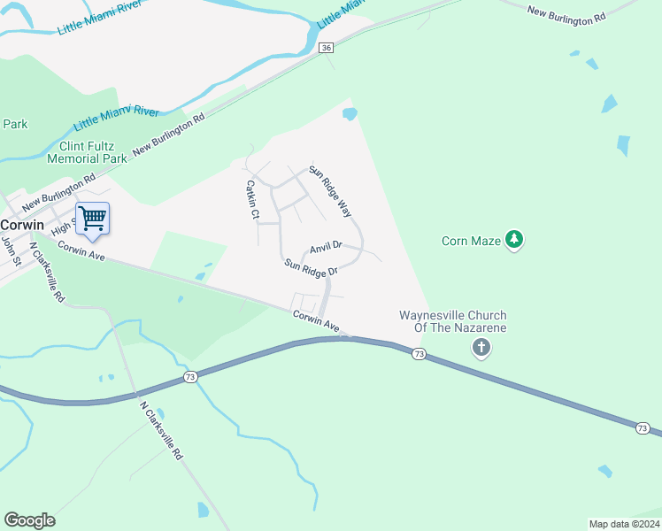 map of restaurants, bars, coffee shops, grocery stores, and more near 6872 Sun Ridge Drive in Waynesville