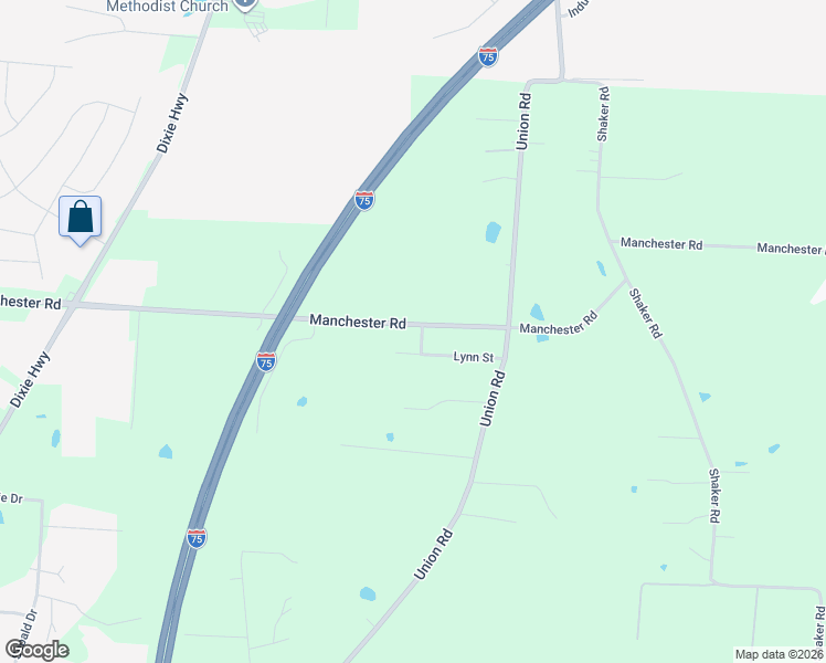 map of restaurants, bars, coffee shops, grocery stores, and more near 5845 Manchester Road in Franklin