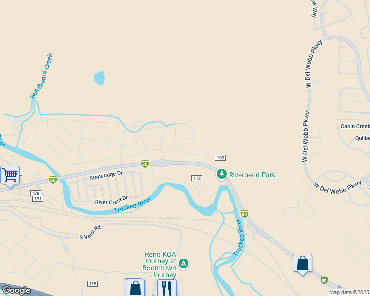 map of restaurants, bars, coffee shops, grocery stores, and more near 8139 Dornoch Drive in Reno