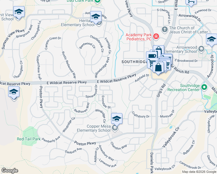 map of restaurants, bars, coffee shops, grocery stores, and more near 3232 Green Haven Circle in Littleton