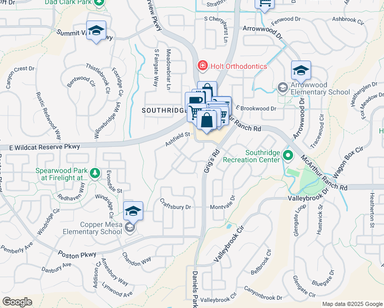 map of restaurants, bars, coffee shops, grocery stores, and more near 10612 Clearview Lane in Littleton