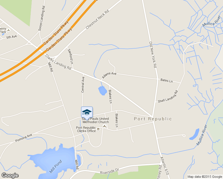 map of restaurants, bars, coffee shops, grocery stores, and more near 132 Blakes Lane in Port Republic