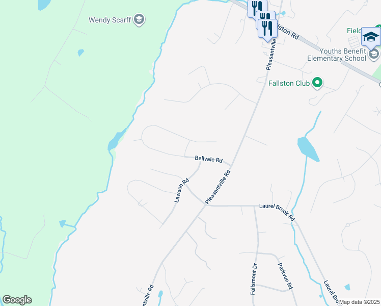 map of restaurants, bars, coffee shops, grocery stores, and more near 2120 Hampton Court in Fallston