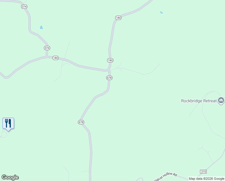 map of restaurants, bars, coffee shops, grocery stores, and more near 14460 Ohio 678 in Rockbridge