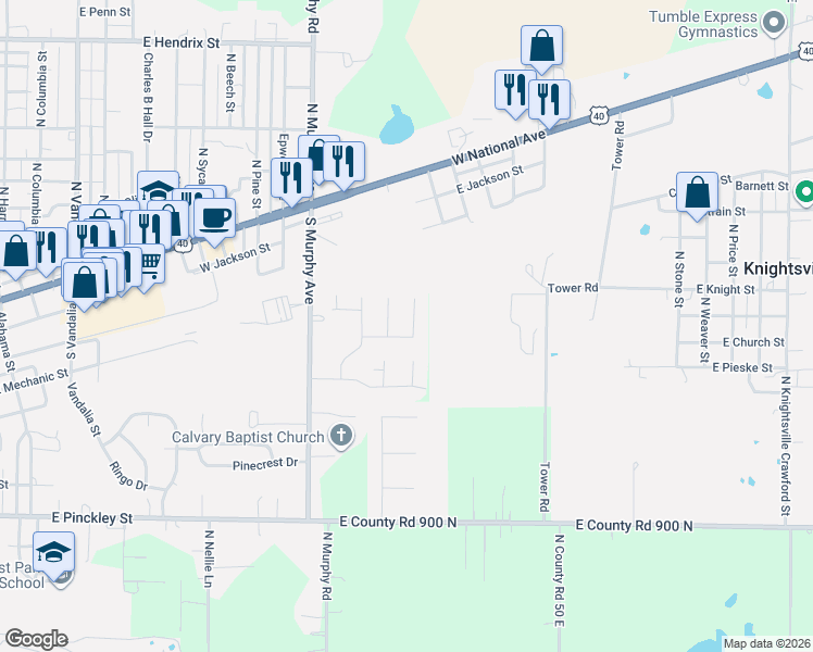 map of restaurants, bars, coffee shops, grocery stores, and more near 157 E Briarwood Ln in Brazil