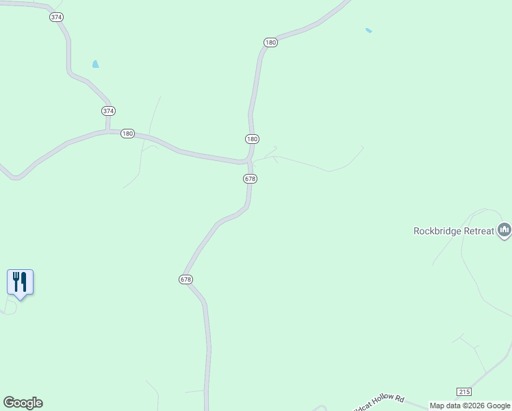 map of restaurants, bars, coffee shops, grocery stores, and more near 14460-14658 Highway 678 in Rockbridge