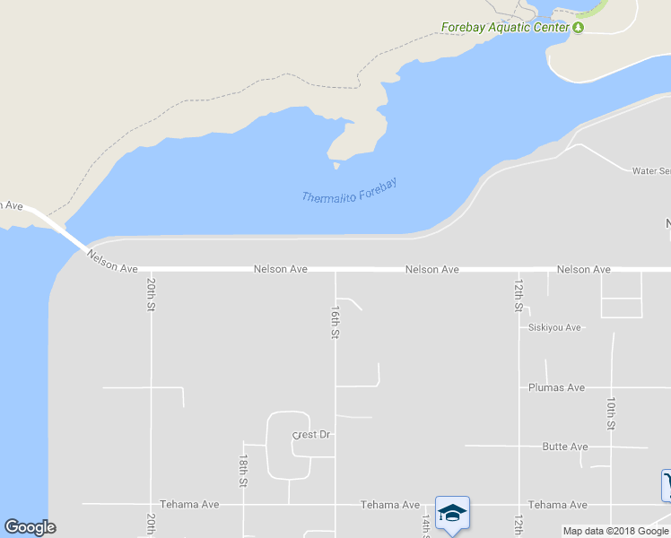 map of restaurants, bars, coffee shops, grocery stores, and more near Nelson Avenue & 16th Street in Oroville