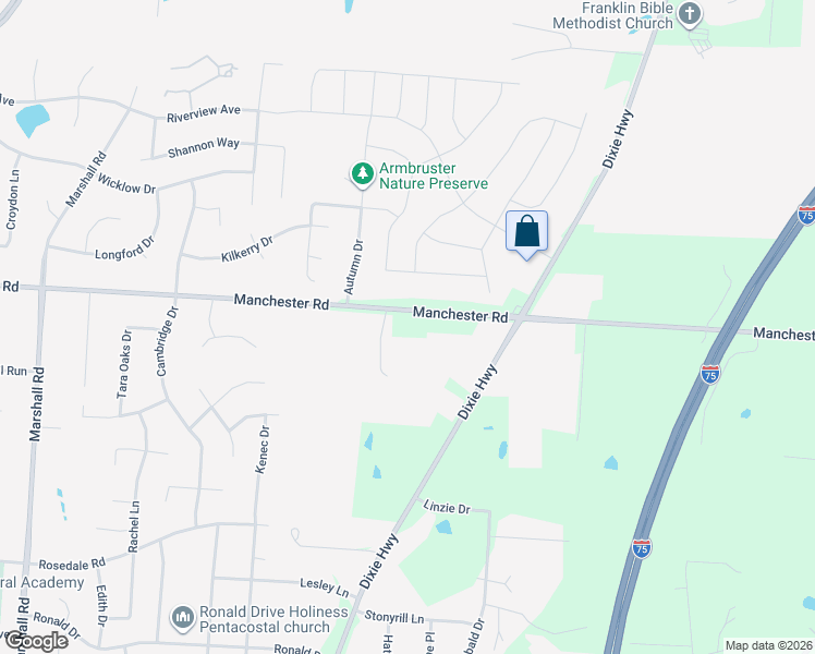 map of restaurants, bars, coffee shops, grocery stores, and more near 6775 Manchester Road in Middletown