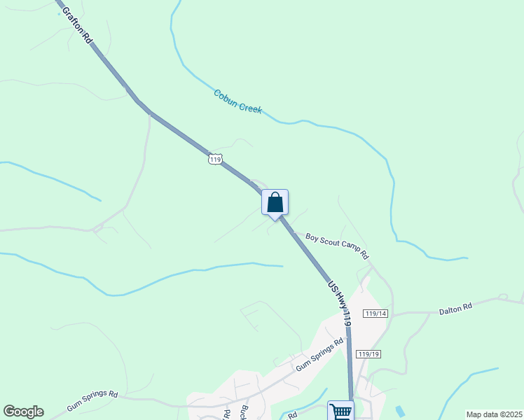 map of restaurants, bars, coffee shops, grocery stores, and more near 2768 Grafton Road in Morgantown