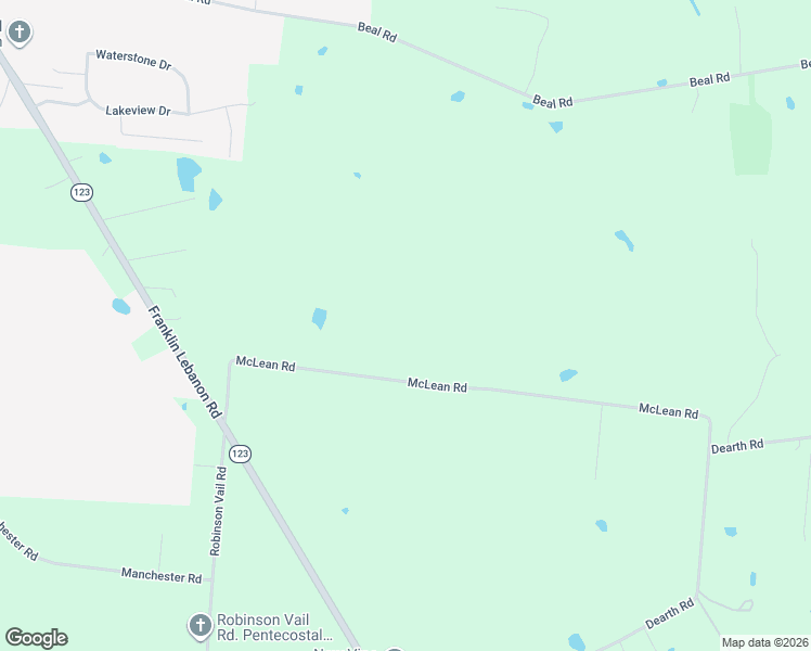 map of restaurants, bars, coffee shops, grocery stores, and more near 3574 McLean Road in Franklin