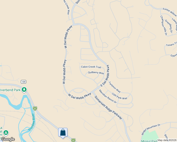 map of restaurants, bars, coffee shops, grocery stores, and more near 9060 Cabin Creek Trail in Reno