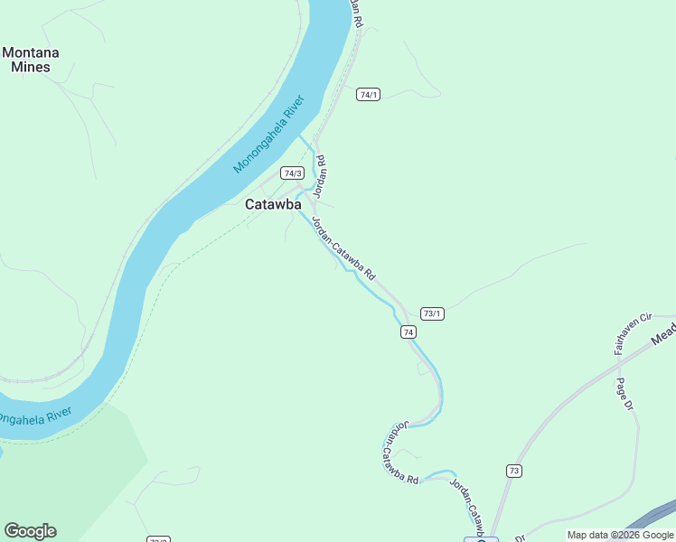 map of restaurants, bars, coffee shops, grocery stores, and more near Jordan-Catawba Road in Fairmont