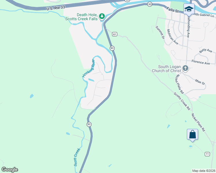 map of restaurants, bars, coffee shops, grocery stores, and more near 13942 Hemlock Parkway in Logan