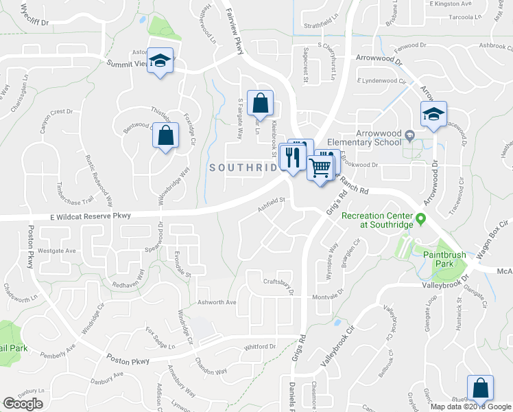 map of restaurants, bars, coffee shops, grocery stores, and more near 10531 Ashfield Street in Littleton