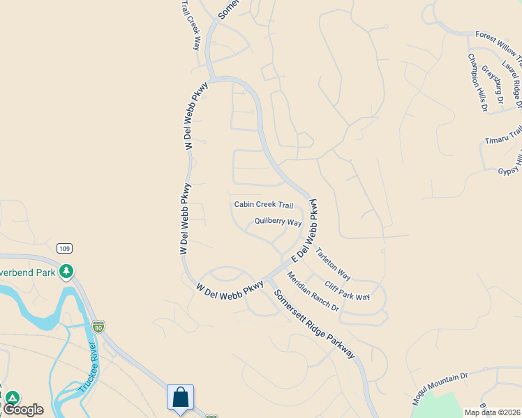 map of restaurants, bars, coffee shops, grocery stores, and more near 9060 Cabin Creek Trail in Reno