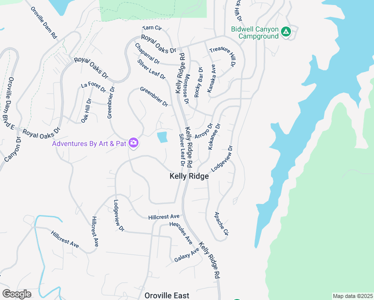 map of restaurants, bars, coffee shops, grocery stores, and more near 518 Silver Leaf Drive in Oroville