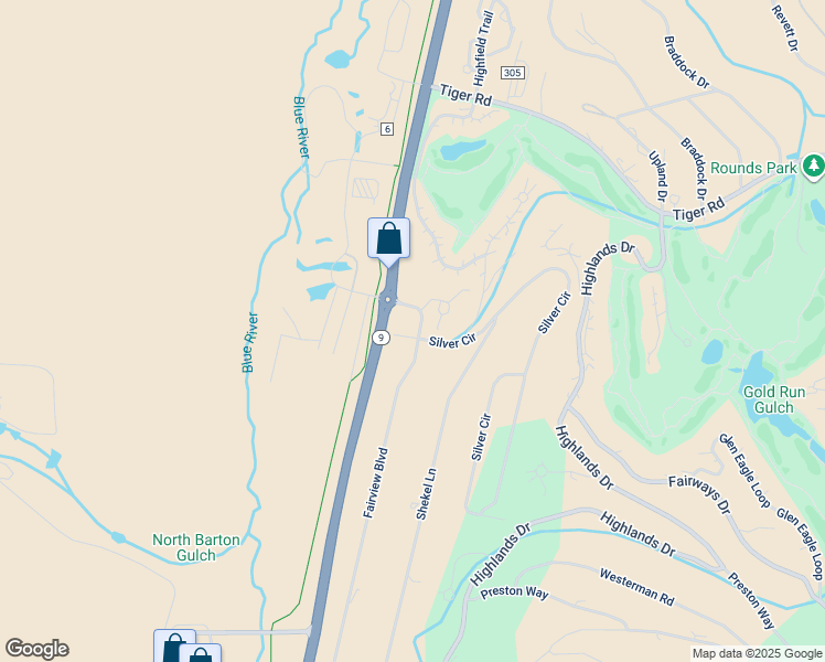 map of restaurants, bars, coffee shops, grocery stores, and more near 951 Fairview Boulevard in Blue River