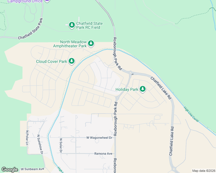 map of restaurants, bars, coffee shops, grocery stores, and more near 11232 Moondance Trail in Littleton