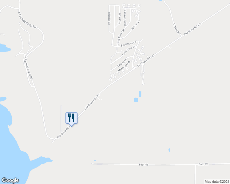 map of restaurants, bars, coffee shops, grocery stores, and more near 2511 West Old 101 Road in Liberty