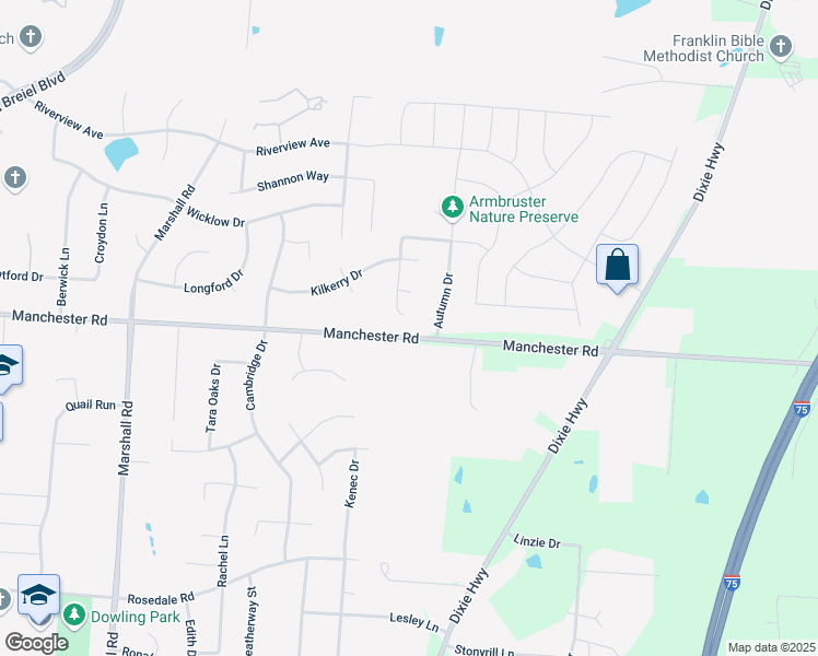 map of restaurants, bars, coffee shops, grocery stores, and more near 5517 Stone Path Dr in Middletown