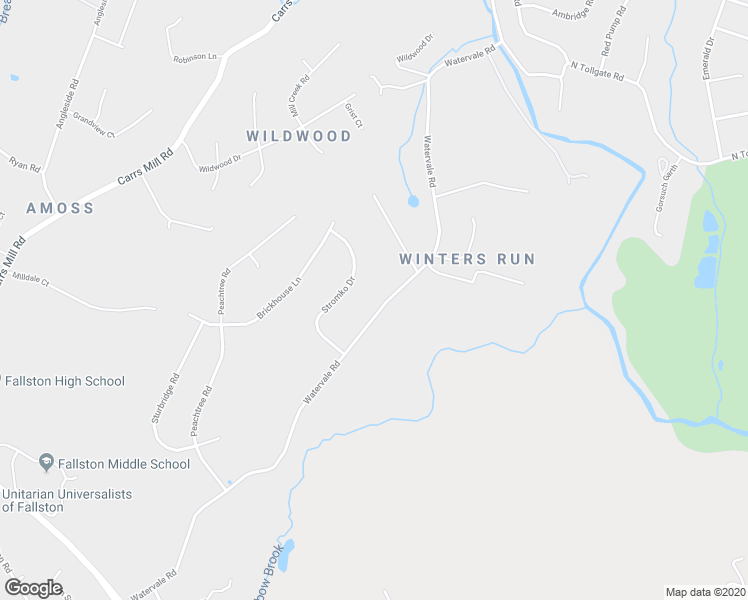 map of restaurants, bars, coffee shops, grocery stores, and more near 1700 Watervale Road in Fallston