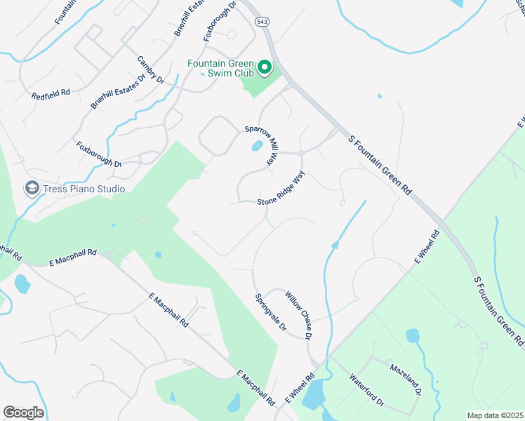 map of restaurants, bars, coffee shops, grocery stores, and more near 1515 Stone Ridge Way in Bel Air