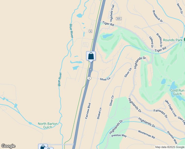 map of restaurants, bars, coffee shops, grocery stores, and more near 901 Fairview Boulevard in Blue River