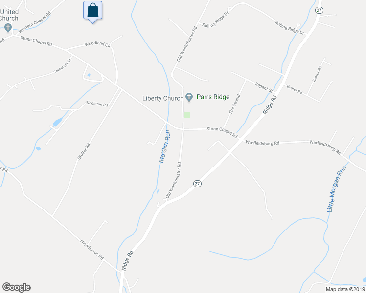 map of restaurants, bars, coffee shops, grocery stores, and more near 1735 Old Westminster Road in Westminster