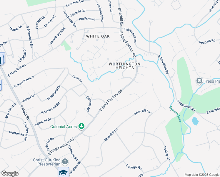 map of restaurants, bars, coffee shops, grocery stores, and more near 18 East Brook Hill Court in Bel Air