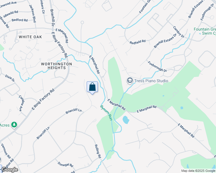 map of restaurants, bars, coffee shops, grocery stores, and more near 1206 East Macphail Road in Bel Air