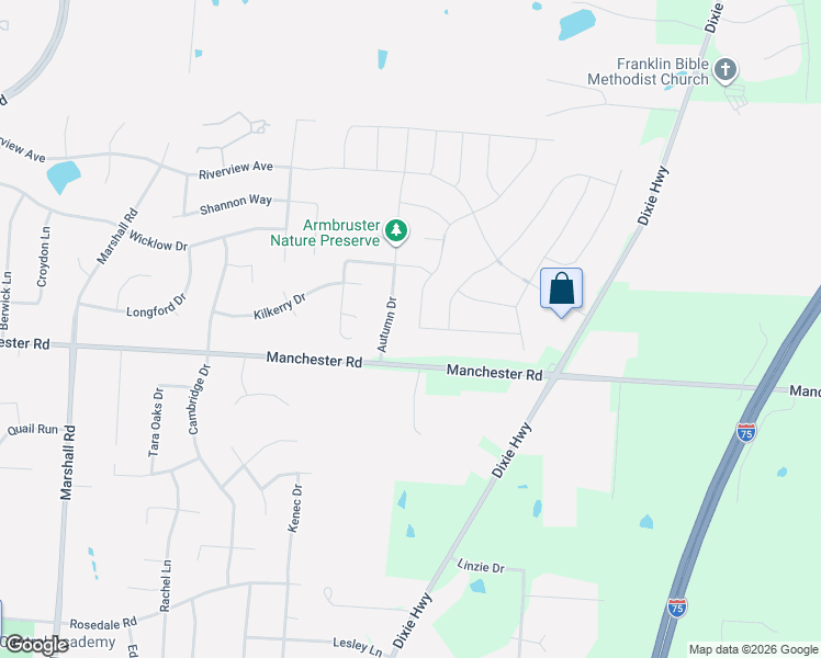 map of restaurants, bars, coffee shops, grocery stores, and more near 5627 Woodcreek Drive in Middletown