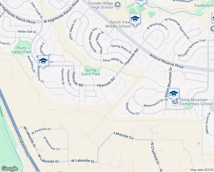 map of restaurants, bars, coffee shops, grocery stores, and more near 1991 Hyacinth Road in Littleton
