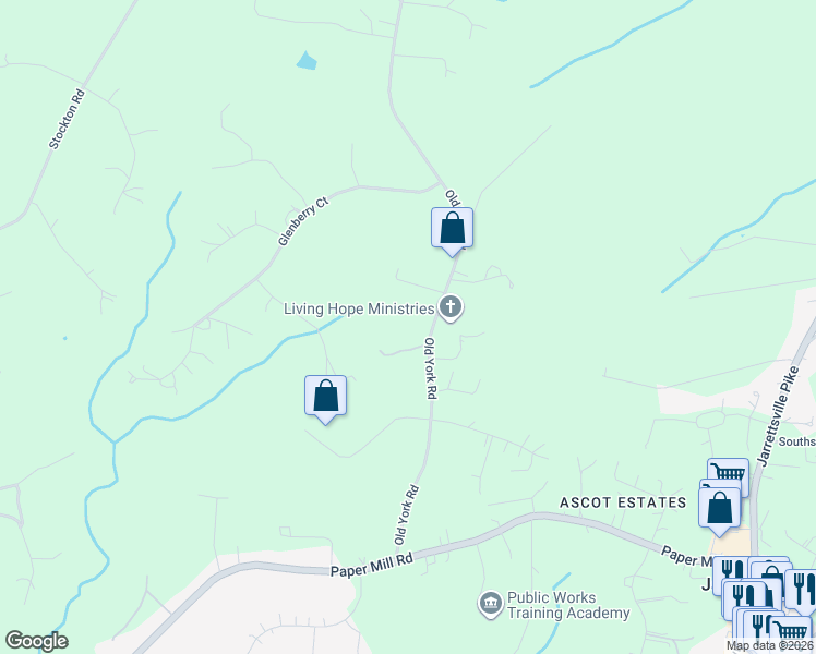 map of restaurants, bars, coffee shops, grocery stores, and more near 14520 Old York Road in Phoenix