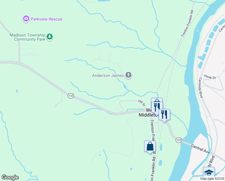 map of restaurants, bars, coffee shops, grocery stores, and more near 489 Emerson Road in Middletown