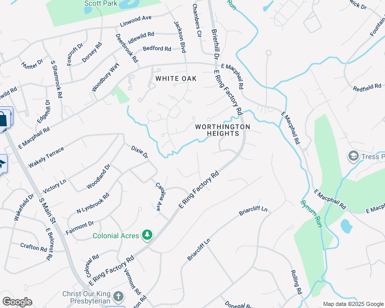 map of restaurants, bars, coffee shops, grocery stores, and more near 16 East Brook Hill Court in Bel Air
