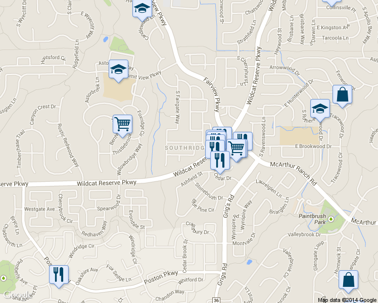 map of restaurants, bars, coffee shops, grocery stores, and more near 3811 Chaterwood Circle in Littleton