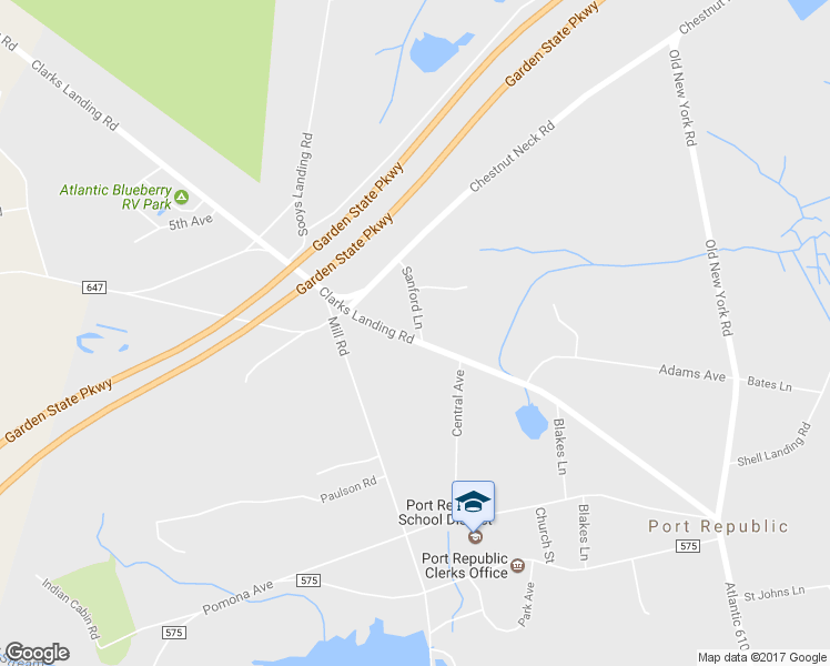 map of restaurants, bars, coffee shops, grocery stores, and more near 166 Clarks Landing Road in Port Republic